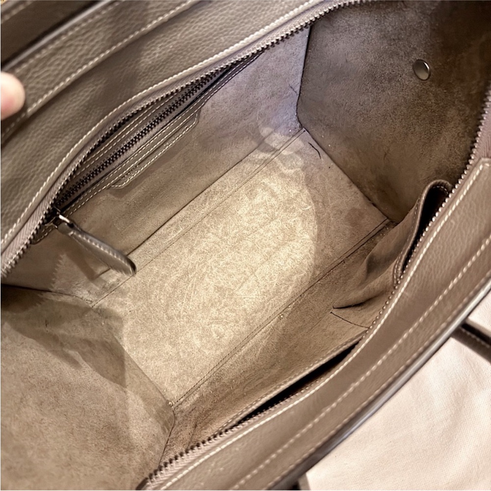 SOLD‼️Celine small luggage top handle satchel Gray taupe Leather Tote Bag - Picture 13 of 16